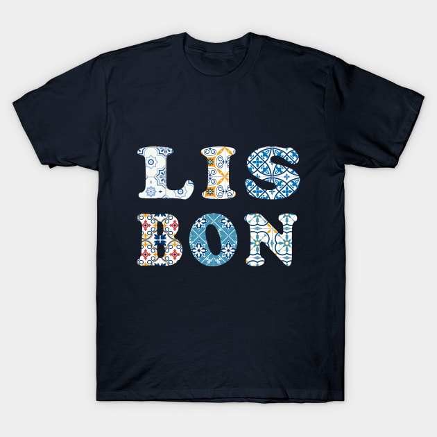 Lisbon Portuguese Tiles T-Shirt by Printadorable